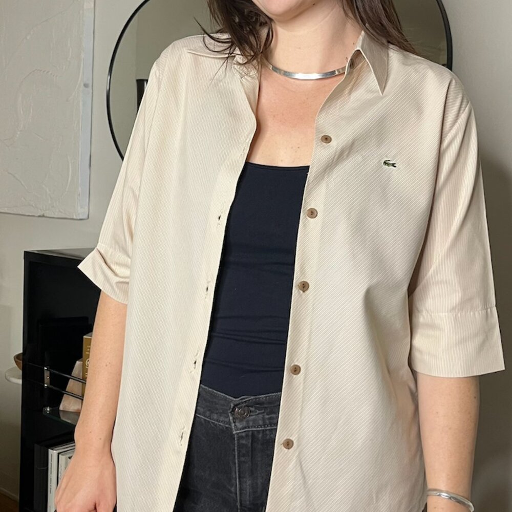 LACOSTE Fitted Women's Top - Pin striped